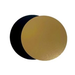 DISCO ORO/NEGRO REDONDO 26 CM PQ/100 UD REF CS002326