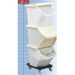 LOTE 3 CONTENEDORES + 3 TAPAS + 1 CARRO