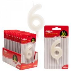 VELA FLUORESCENTE 6 CM Nº 6 C/12 UD REF 345272