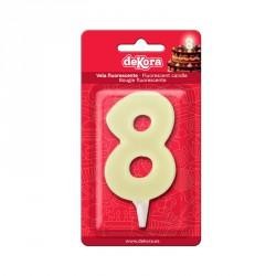 VELA FLUORESCENTE 6 CM Nº 8 C/12 UD REF 345274