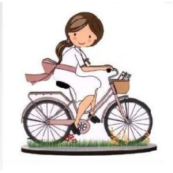 NIÑA COMUNION MADERA BICI 15 CM 1 UD REF 202202