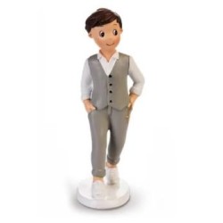 MUÑECOS COMUNION NIÑO PELO NEGRO 1 UD REF 27969C