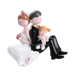 MUÑECOS NOVIOS CON NIÑA 10 CM 1 UD REF 28476