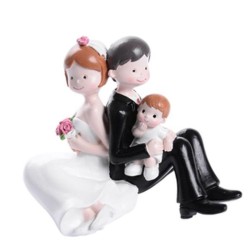 MUÑECOS NOVIOS CON NIÑO 10 CM 1 UD REF 28477