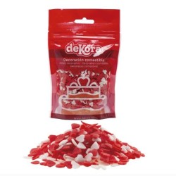 CONFETI AZUCAR CORAZONES ROJO/BLANCOS C/800 GR REF 8/434015