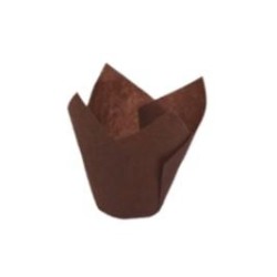 CAPS TULIPA MARRON PEQUEÑA 110x35 ****TIRA/120 UD****