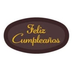 LETRERO OVAL FELIZ CUMPLEAÑOS CHOCO C/50 UD REF 79766